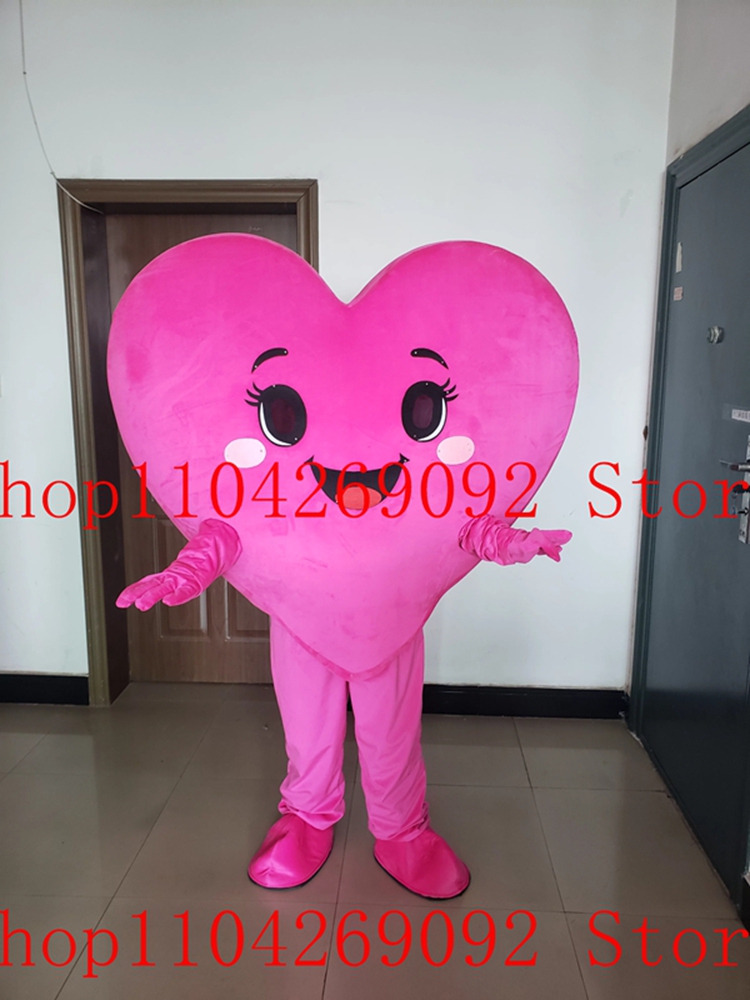 Costumes - Lovely Pink Heart Mascot Costume Cartoon