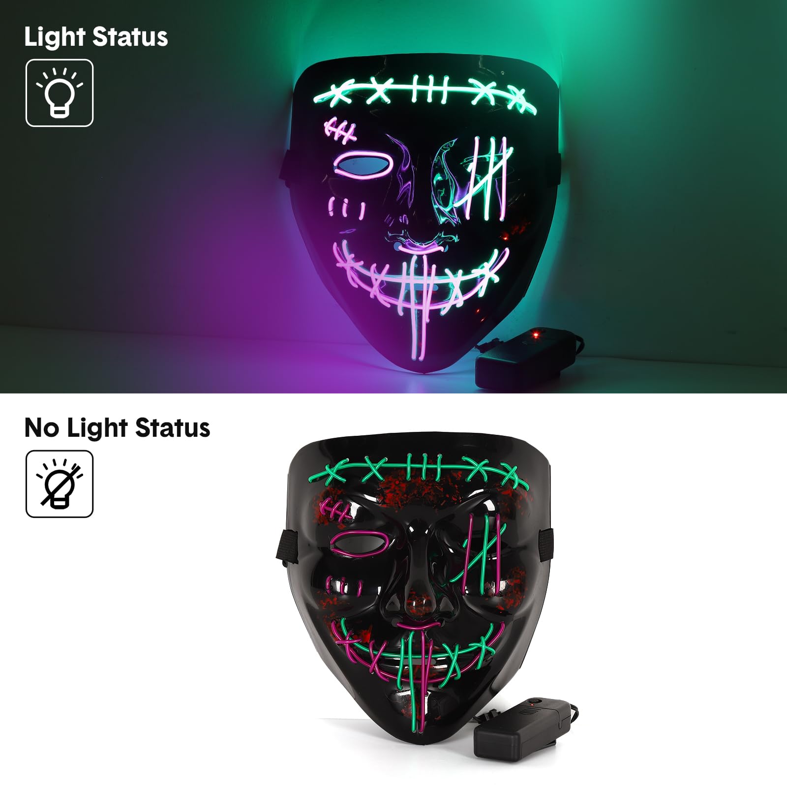 3 PACK Halloween Scary Mask LE - Led Purge Mask Halloween review and price