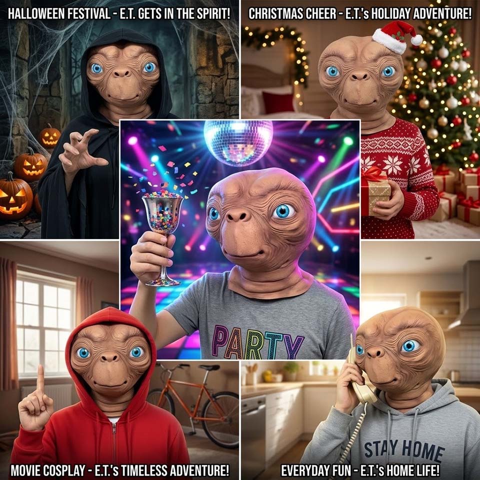 Realistic ET Alien Latex Mask  - Latex Alien Mask Realistic review and price