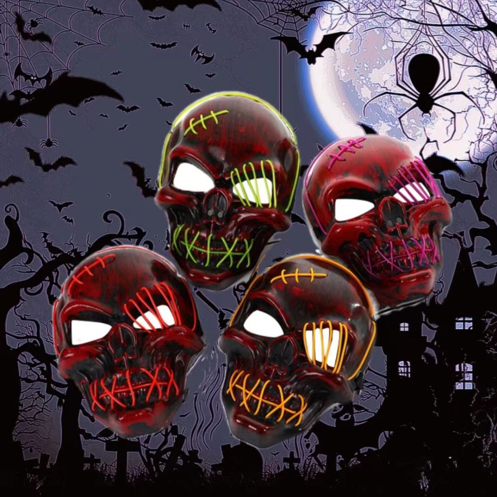 Gothic Halloween Skull Glowing - Led Purge Mask Halloween review and price