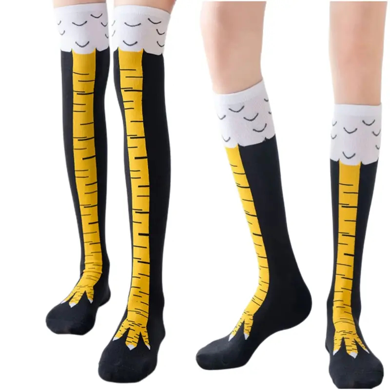 1/2/4Pairs Women Knee High Soc - Funny Chicken Leg Socks review and price