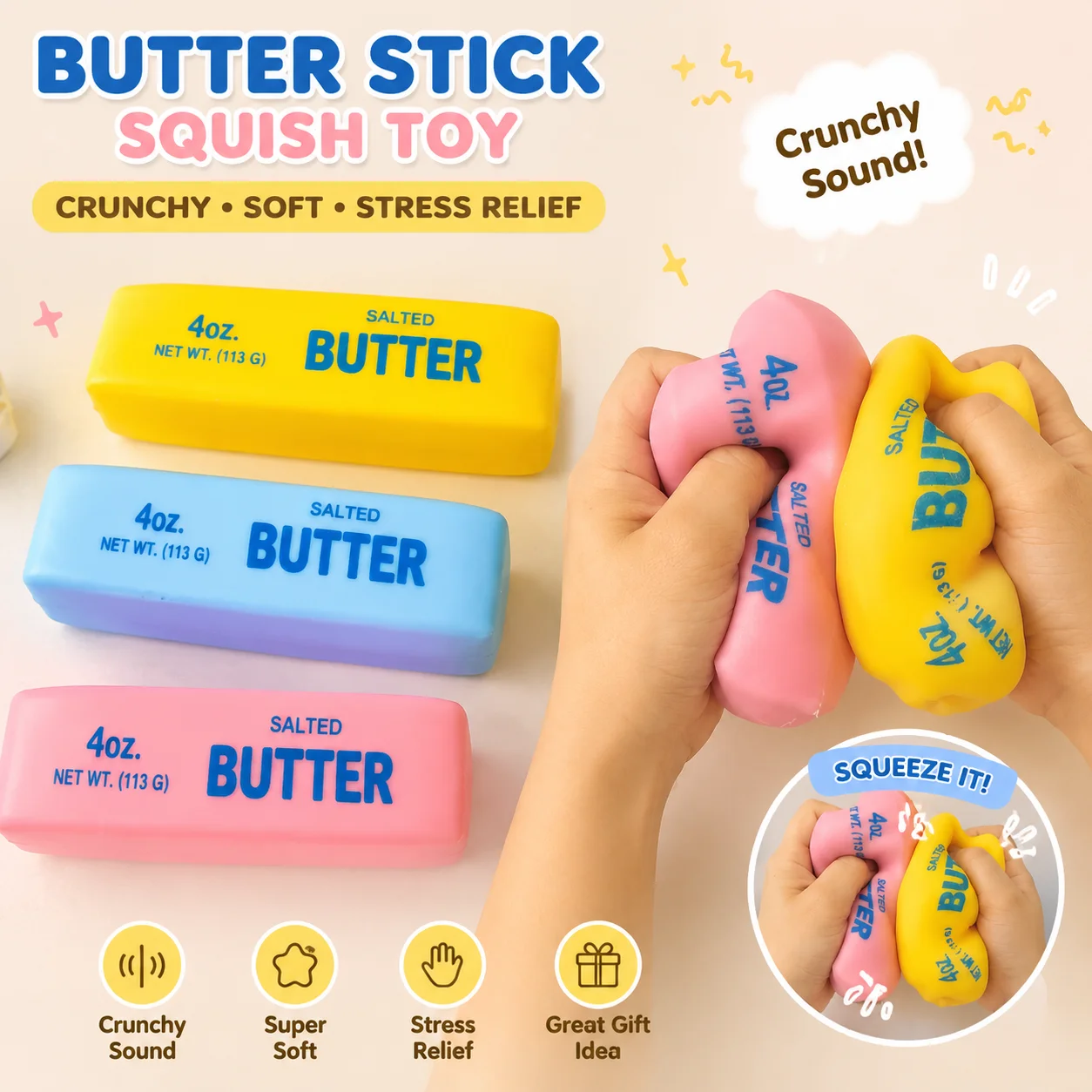 Realistic Butter Stick Squishy - Novelty Gifts review and price