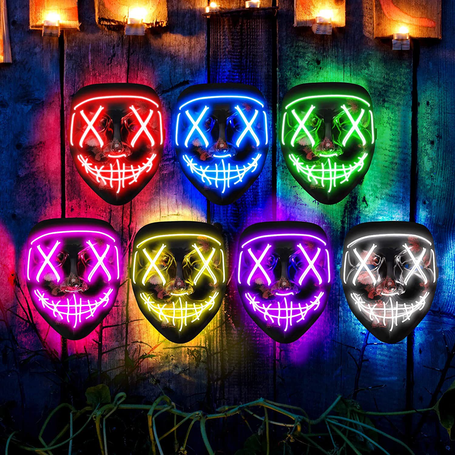 Wireless Scary Glowing Mask LE - Led Purge Mask Halloween review and price