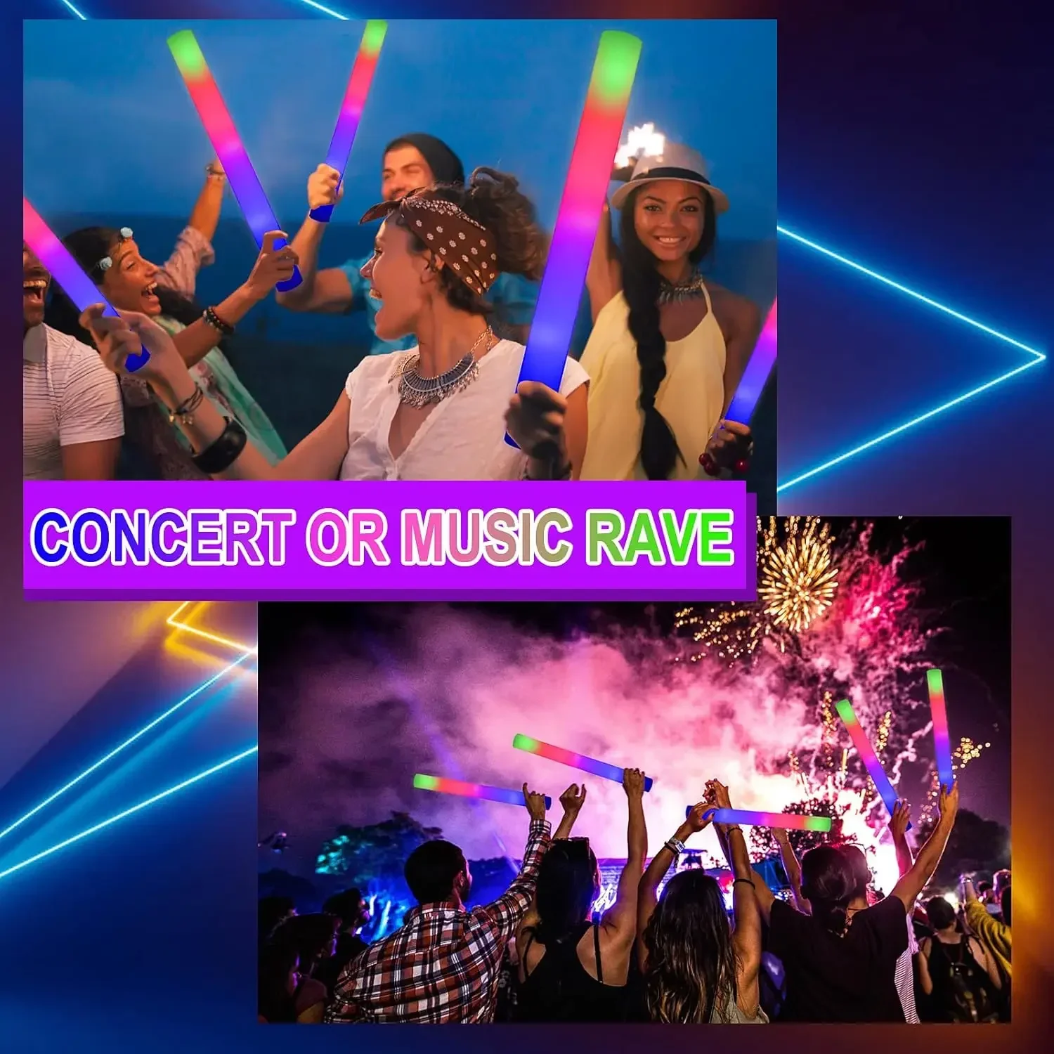 50PCS Led Foam Glow Sticks Chr - Flashing Led Foam Sticks Party review and price