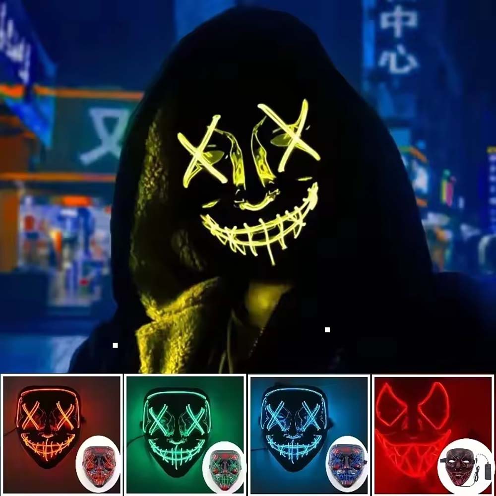 Wireless Neon LED Purge Mask G - Led Purge Mask Halloween review and price