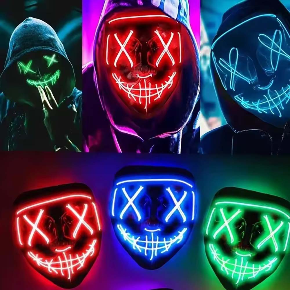 Wireless Neon LED Purge Mask G - Led Purge Mask Halloween review and price