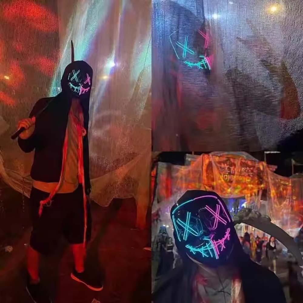 Wireless Neon LED Purge Mask G - Led Purge Mask Halloween review and price