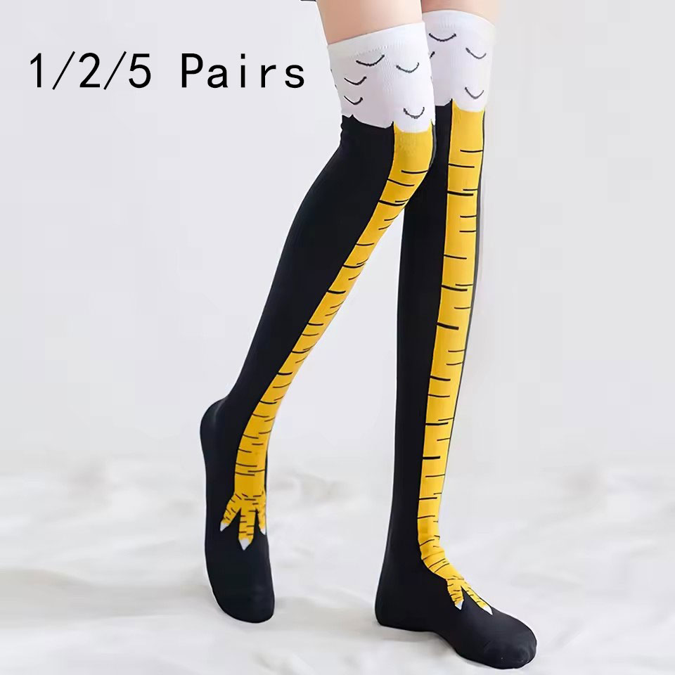 1/2/5/10 Pairs Women Knee High - Funny Chicken Leg Socks review and price