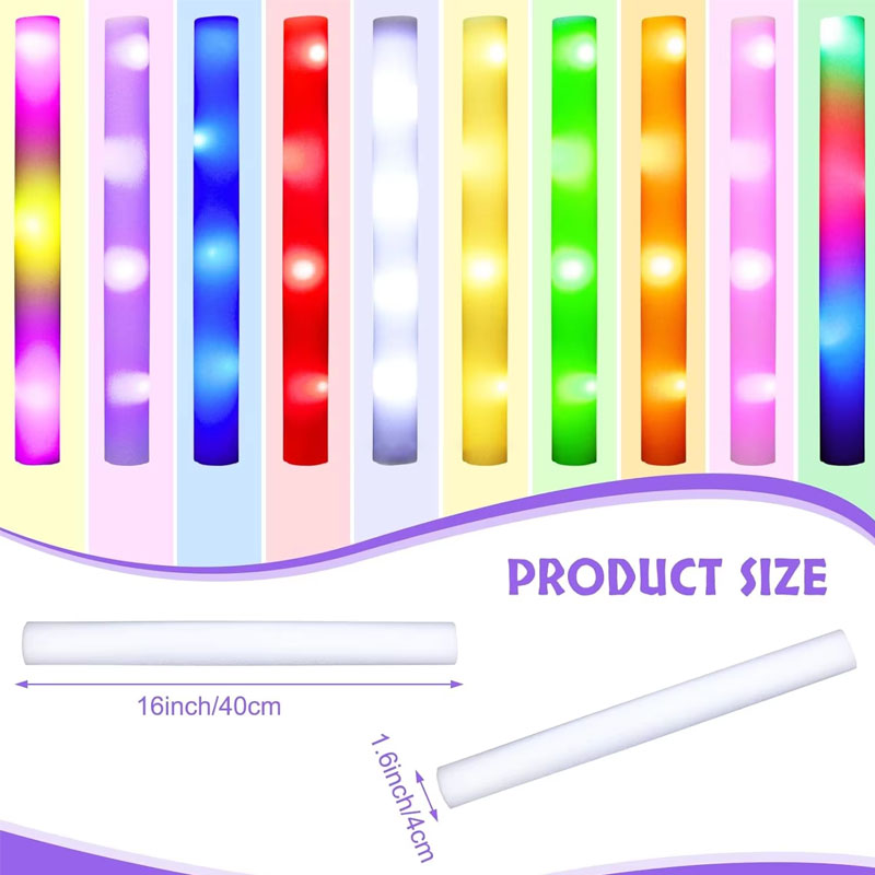 20Pcs Foam Glow Sticks Colorfu - Flashing Led Foam Sticks Party review and price