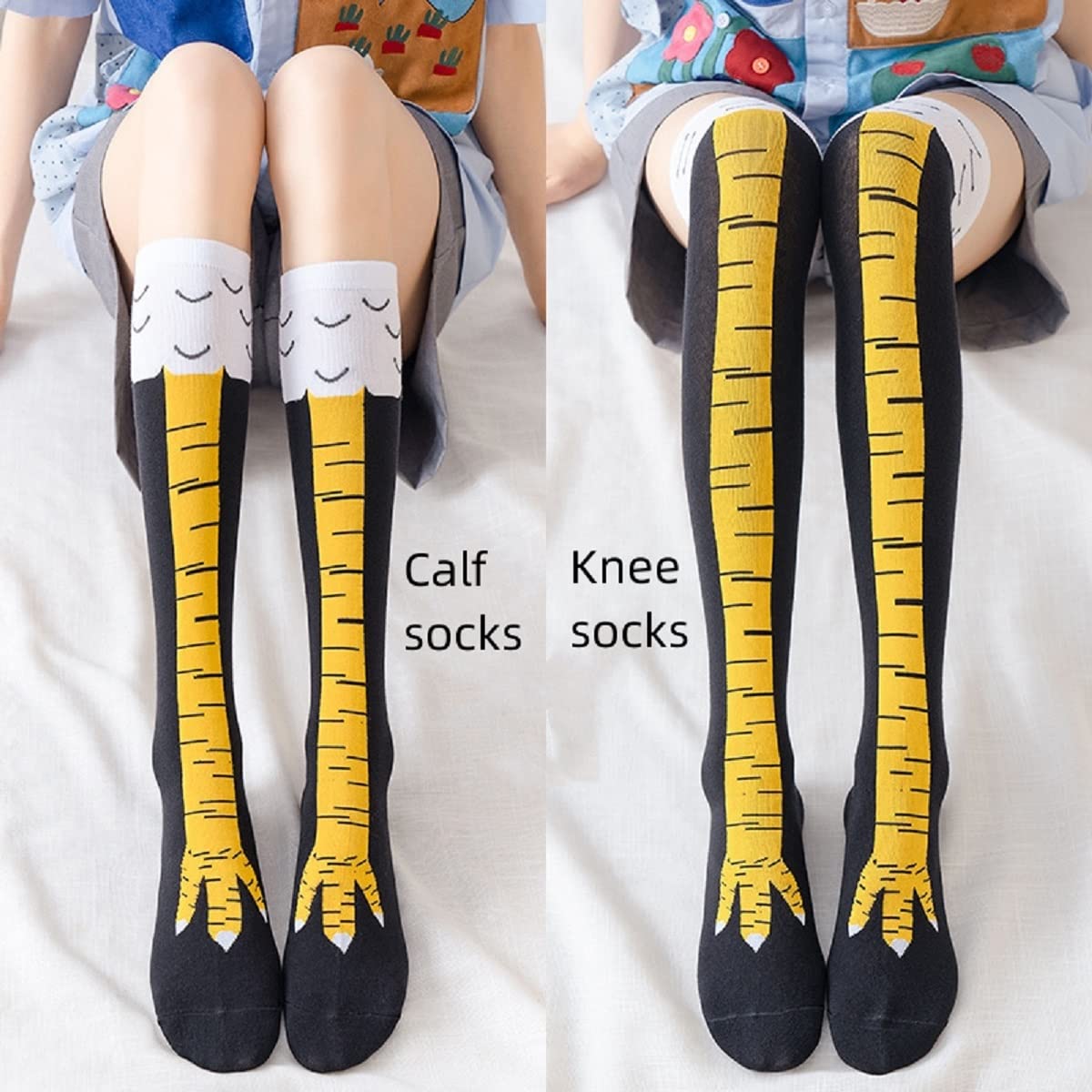 1/2 Pairs Women Knee High Sock - Funny Chicken Leg Socks review and price