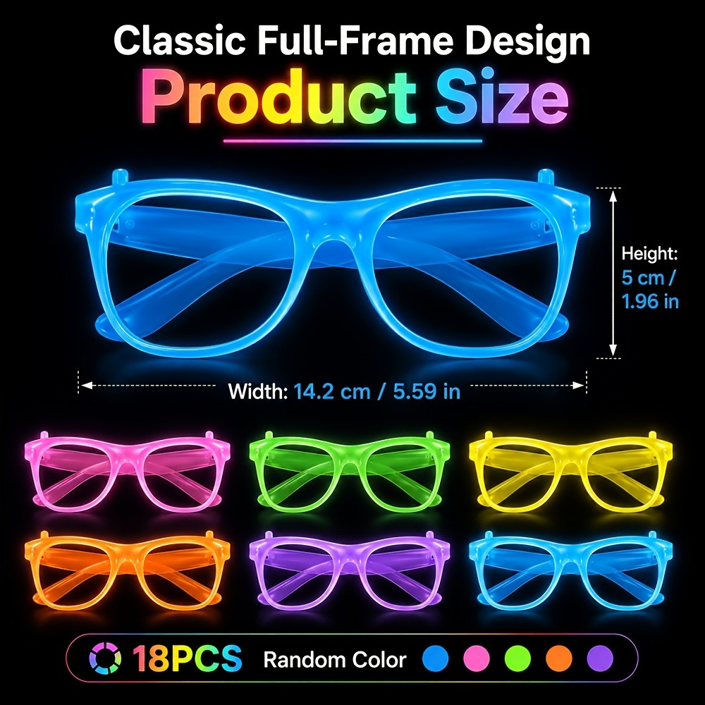 5/12 Pairs of Randomly Colored - Glow In The Dark Party Glasses review and price