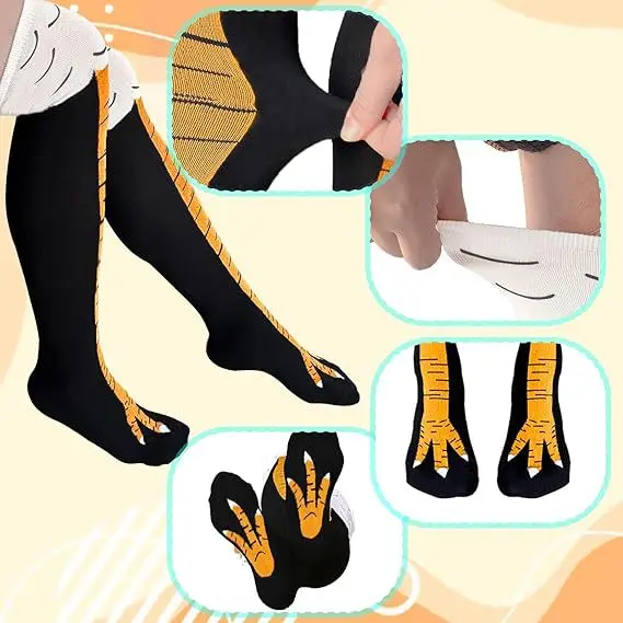 Trendy Women Socks With Knee L - Funny Chicken Leg Socks review and price