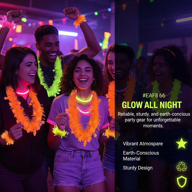 Neon Glow Star Lei Set UV Reac - Glow In The Dark Party Glasses review and price