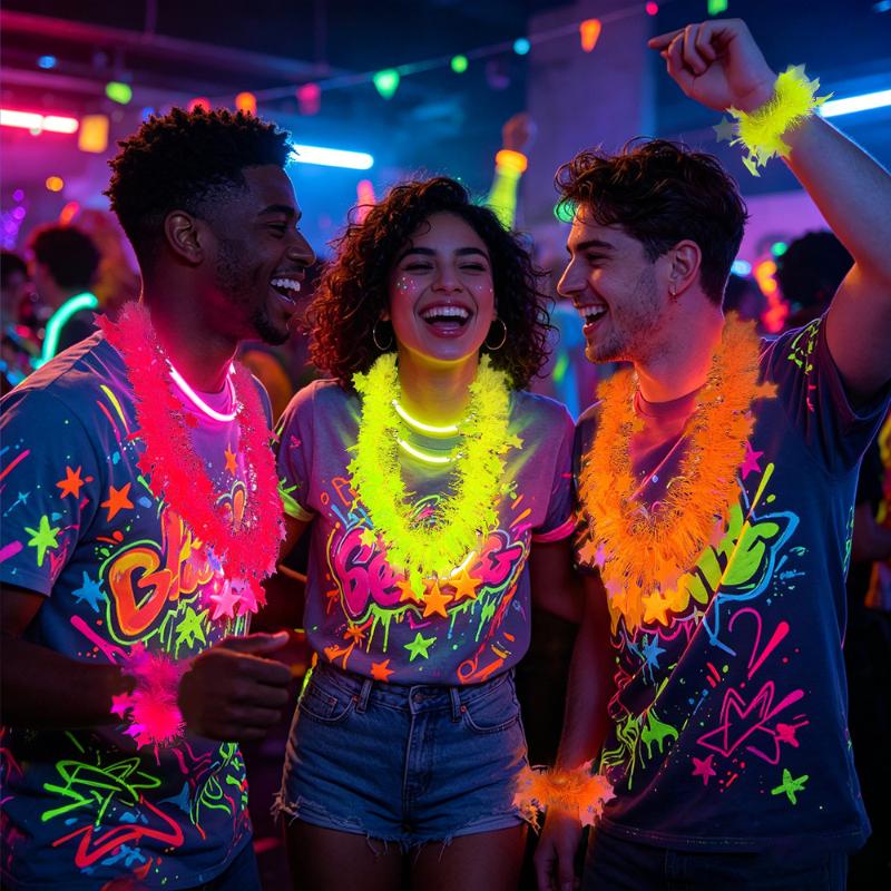 Neon Glow Star Lei Set UV Reac - Glow In The Dark Party Glasses review and price