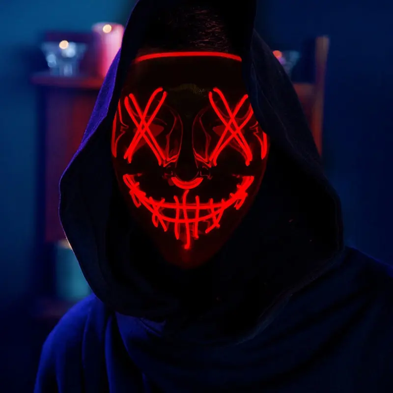 Hot Sale Halloween Glowing Sca - Led Purge Mask Halloween review and price