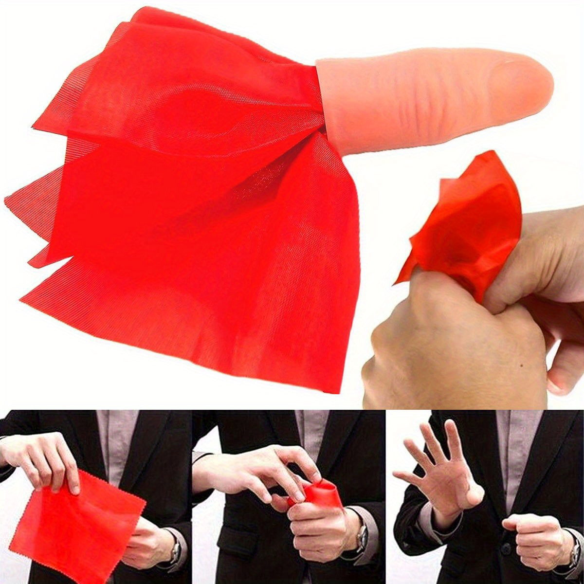 1set Scarf-Vanish Magic Thumb  - Thumb Tip Magic Trick Set review and price