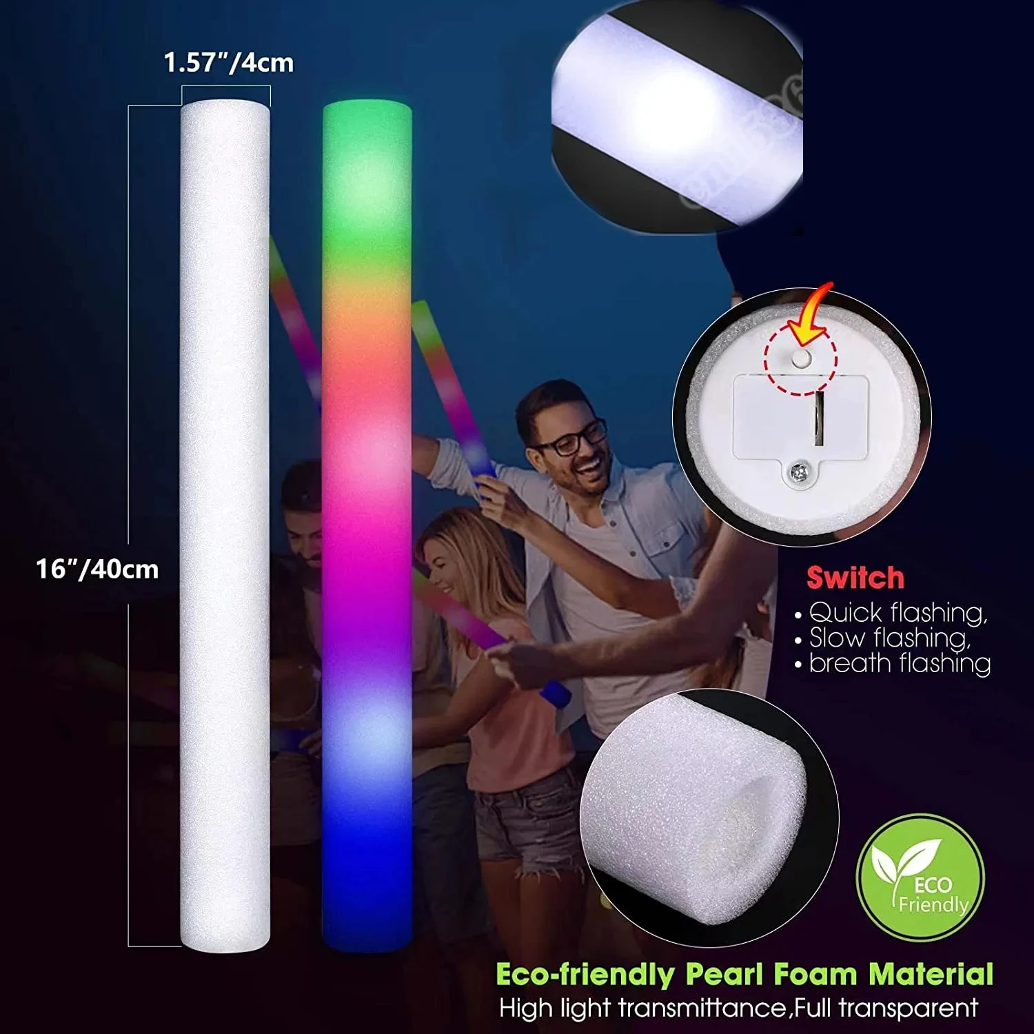 LED Glow Sticks Glow Foam Stic - Flashing Led Foam Sticks Party review and price
