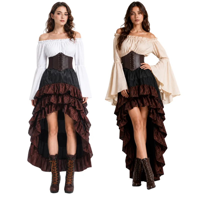 Halloween Medieval Retro Pirat - Medieval Renaissance Dress Women review and price