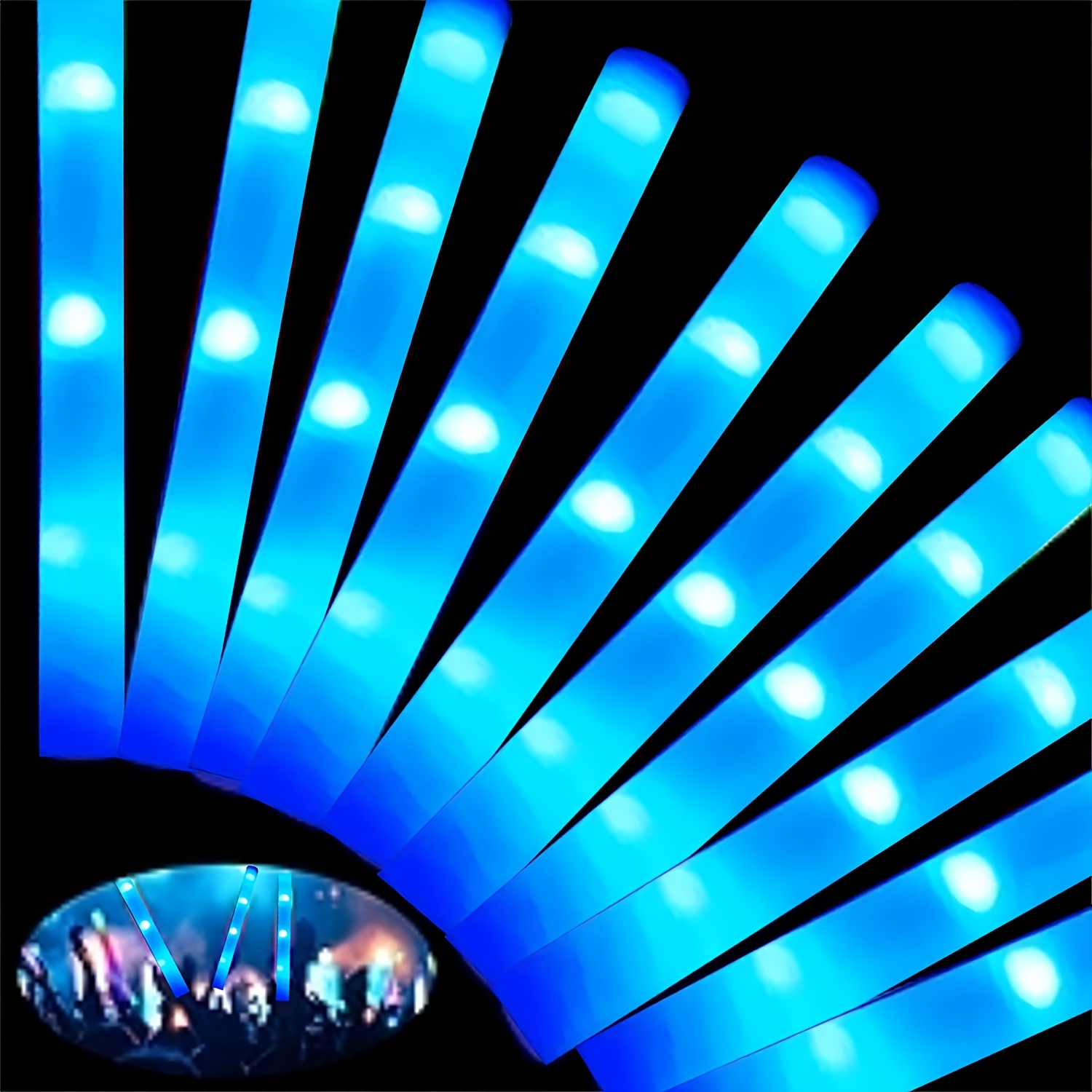30pcs Blue LED Light Up Foam S - Flashing Led Foam Sticks Party review and price