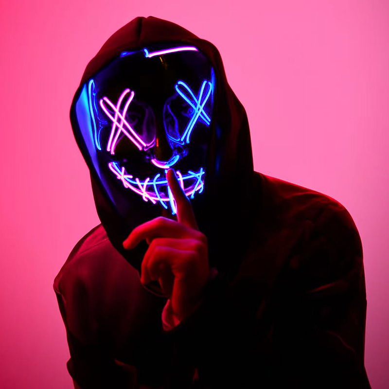 Scary Wireless Luminous LED Pu - Led Purge Mask Halloween review and price