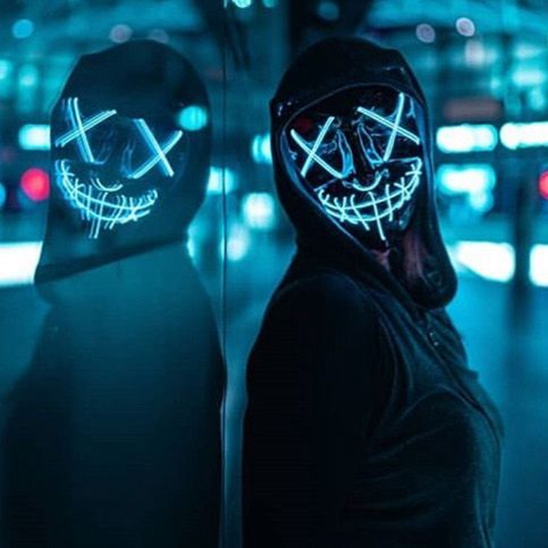 1P Scary Halloween Colplay Lig - Led Purge Mask Halloween review and price