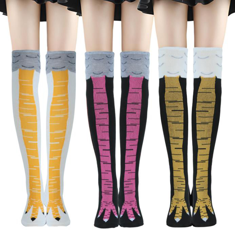 1-4 Pairs Women Knee High Sock - Funny Chicken Leg Socks review and price