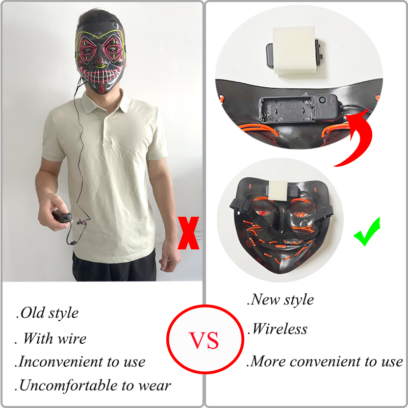 5pcs Wholesale Scary Halloween - Led Purge Mask Halloween review and price