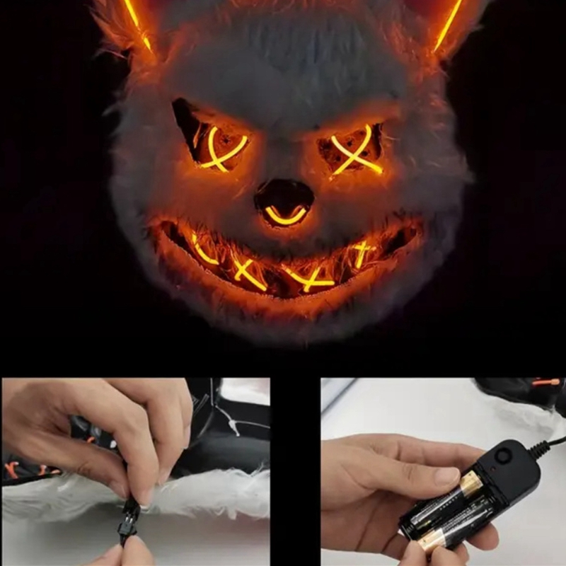 Bunny Mask Masquerade LED Rabb - Led Purge Mask Halloween review and price